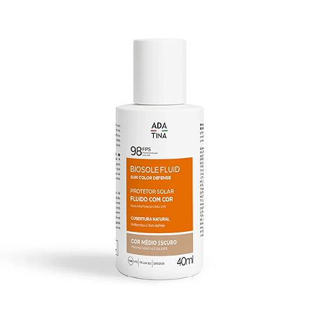 Ada Tina Biosole Fluid FPS 98 Médio Escuro - Protetor Solar 40ml