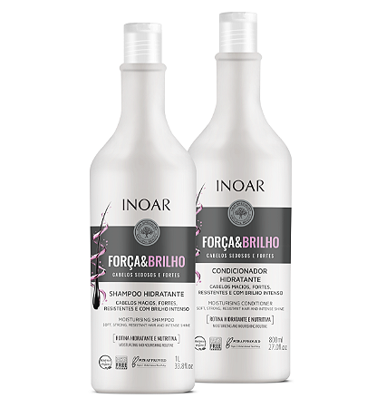 Kit Inoar Força e Brilho - Shampoo 1000ml e Condicionador 800ml