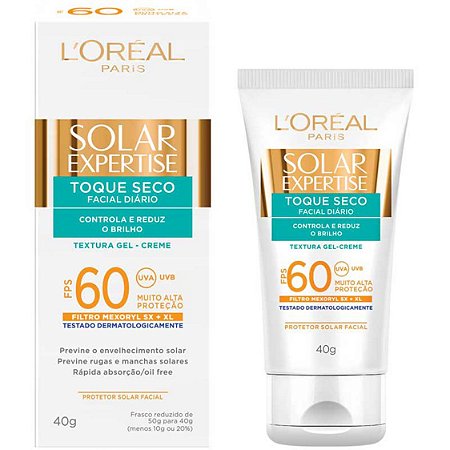 L'Oréal Paris Solar Expertise Facial Toque Seco FPS 60 - Protetor Solar 40g