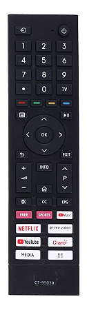 Controle Remoto para TV smart 4k Toshiba CT95017 / TB001 / Tb002 / TB003 / TB004 / TB005 / TB006