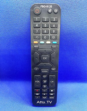 Controle Remoto Para Receptor Atto .TV  SKY-9120 / FBG-9120