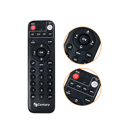 Controle Remoto Para Nova Parabólica Century MidiaBox SE