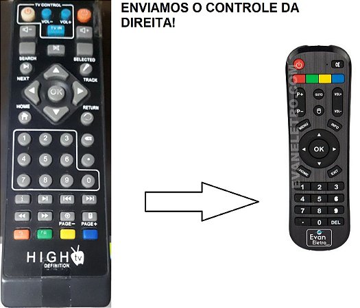 Controle Remoto Para Receptor High Tv Definition Brasil