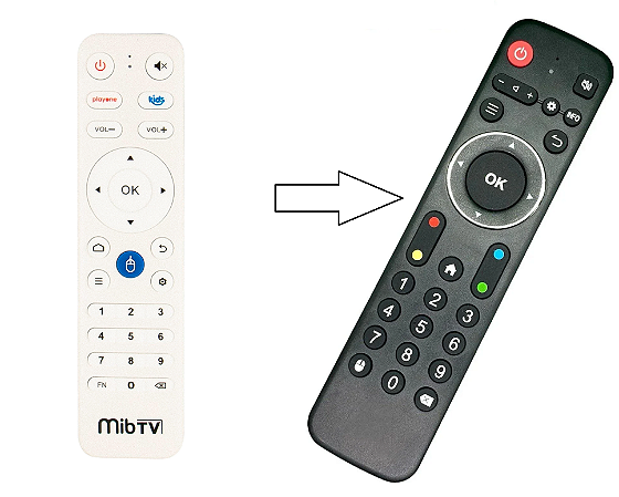 Controle remoto Clonado para Mibo MIB TV