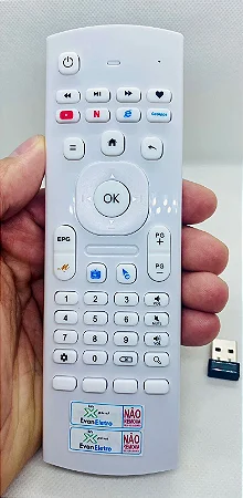 Controle Remoto Air mouse Para In Xplus / In Xplus V3 / interbras Xplus / Red Pro / Red Pro 2 / Red Lite / Azamérica i7