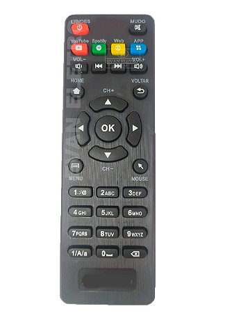 Controle Remoto Compativel com Smart TV Box Aquário STV-2000 com Tecla Youtube e Spotify