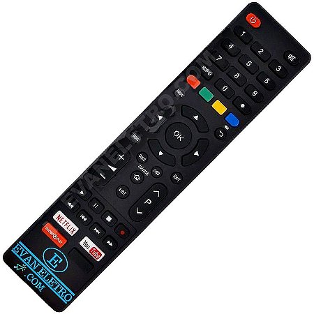 Controle Remoto TV LED Philco com Netflix / Youtube / Globo Play (Smart TV)