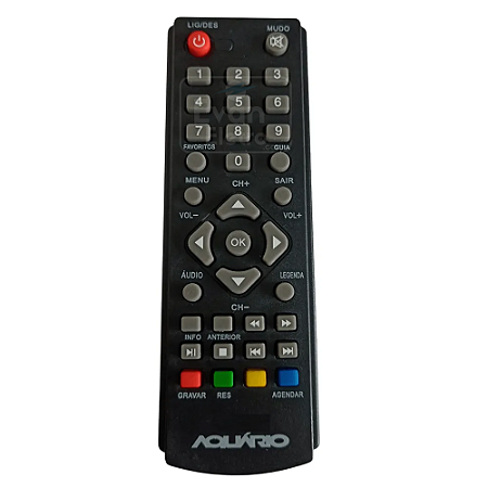 Controle Remoto Compatível com Conversor Digital Aquário DTV-4000 / DTV-7000s