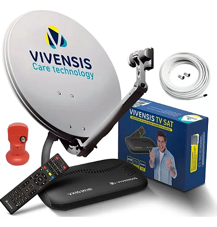 Receptor Digital Vivensis KitnCompleto Parbolica Digital Antena (Anatel Com NF)