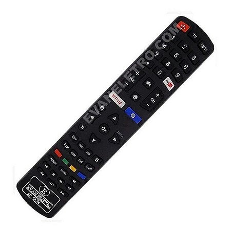 Controle Remoto Smartv Tv Phillco 42PF16 / Netflix / Youtube