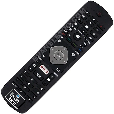 Controle Remoto TV LED Philips YKF406-001 / 32PFH5501 / 40PFH5501 / 49PFH5501 / 55PUS6401 com Netflix (Smart TV)