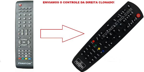 Controle remoto Para Receptor Phantom Ultra-1 HD SET TOP BOX