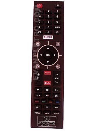Controle Remoto TV LED Semp CT-6840 com Netflix / Youtube / GloboPlay (Smart TV)