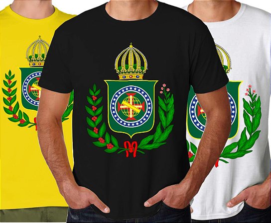 Camiseta Monarquia Brasão Imperial do Brasil kit 3 camisetas
