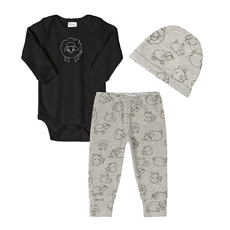 Conjunto Em Ribana Com Touca - Up Baby