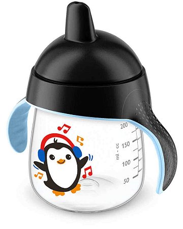 Copo Treinamento Pinguim 260ml Preto (12 meses) - Philips Avent