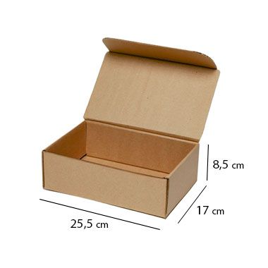 Caixa de Papelão para Sedex Correio e E-Commerce - C:25,5 x L:17 x A:8,5 cm  (Kit c/ 25 unidades) - Caixas de Papelão, Caixas de Mudança e Caixas para  Correios | Vai na Caixa