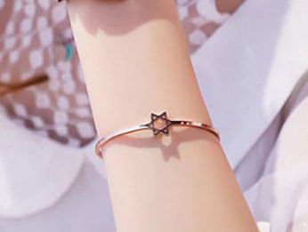 Bracelete Céu Estrelado Estrela Rose Joia Rara