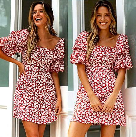 Vestido Feminino Floral Alegre Manta Bufante