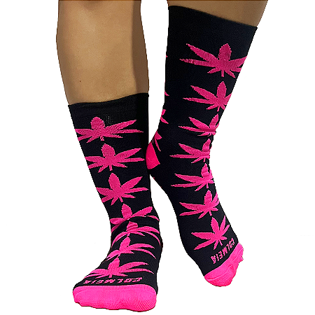 ColMeia Dry-fit - Preto e Rosa