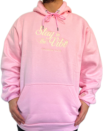 Moletom Bordado com capuz Rosa