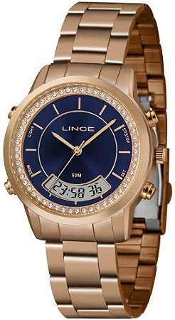Relógio Lince Feminino Rosé/Azul LAR4640L