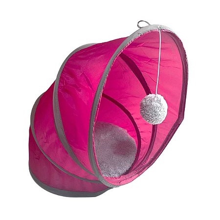 Toca Cama Caminha Iglu Túnel Espiral para Gatos - Rosa