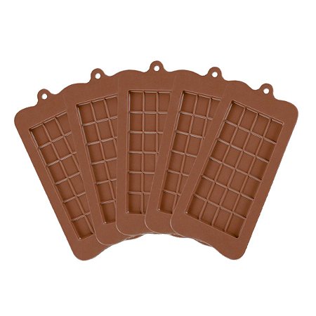 Kit 5 Formas Silicone Para Barra de Chocolate de 100 Gramas