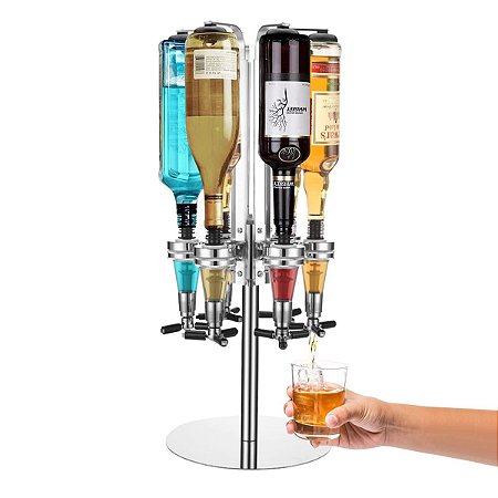 Dispenser Dosador Giratório Porta Bebidas 6 Garrafas Bar