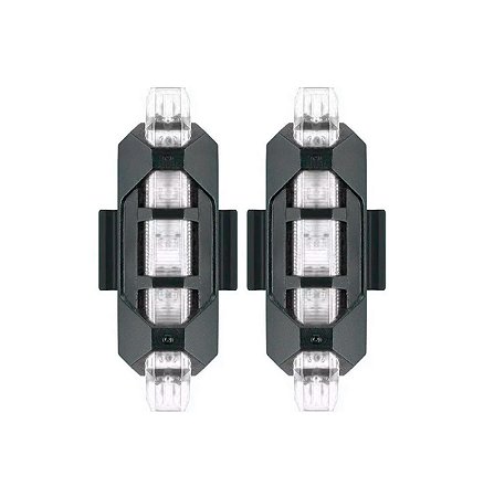 Par Lanterna Traseira Bike Sinalizador Led USB Branca-Branca
