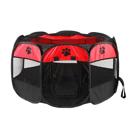 Cercado Pet Dobrável Cercadinho Cães Gatos 88 x 60cm Red