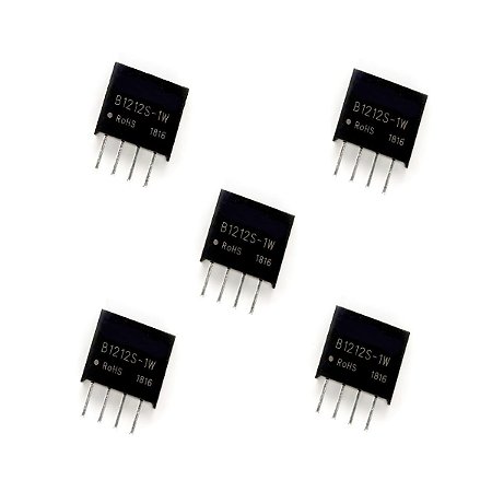 Kit 5 Conversor Isolador Fonte 12v B1212s-1w Sip-4 Isolador