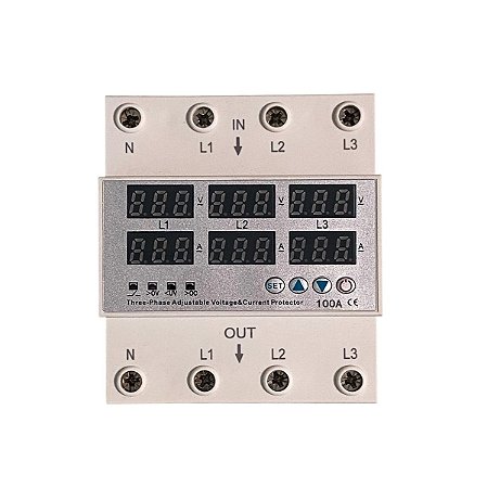 Rele Protetor Sobre Tensão Corrente Trifásico 100a
