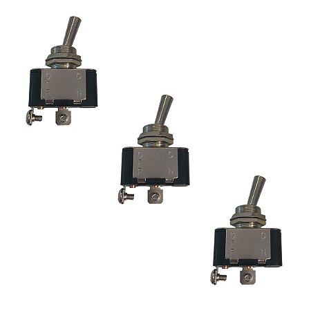 Kit 3 Chave Alavanca De Metal Unipolar Liga Desliga 10A