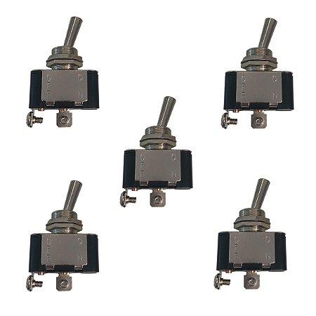 Kit 5 Chave Alavanca De Metal Unipolar Liga Desliga 10A