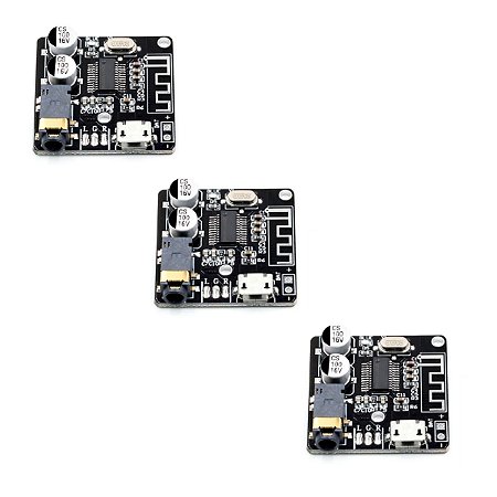 Kit 3 Mini Modulo Placa Receptor Áudio Bluetooth 5.0