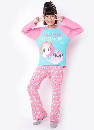 PIJAMA MC TEEN VISCO UNICORNIO ROSA