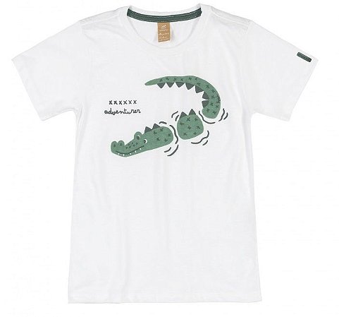 CAMISETA MANGA CURTA EM MEIA MALHA 000101 BRANCO ESPECIAL - UP BABY