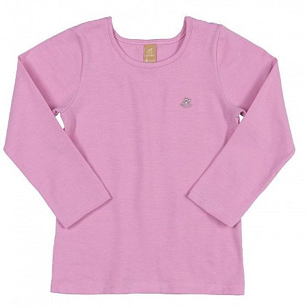 BLUSA MANGA LONGA EM COTTON ROSA PRISMA - UP BABY