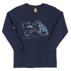 CAMISETA MANGA LONGA EM MEIA MALHA 193921 AZUL ESCURO - UP BABY