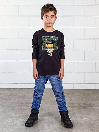 T-SHIRT ML BASQUETE PRETO YOUCCIE