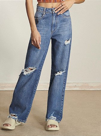 Jeans cropped flare - Calças - BSK Teen