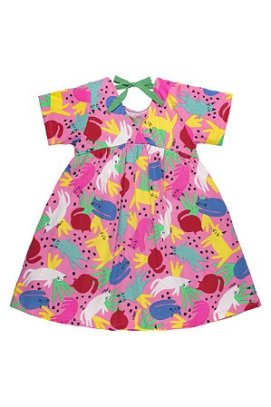 VESTIDO MANGA CURTA EM MEIA MALHA AB1650 ABSTRATO 1650 UP BABY