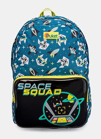 MOCHILA SEM RODINHA LOBO SPACE AZUL PETROLEO UN PUKET