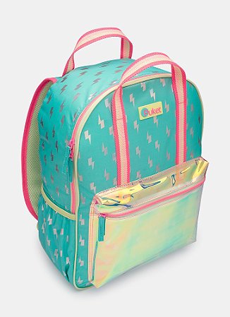 MOCHILA SEM RODINHA UNICORNIO SKATE VERDE AGUA UN PUKET