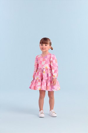 VESTIDO INFANTIL INVERNO POSITIVE VIBES ML 156 MON SUCRE