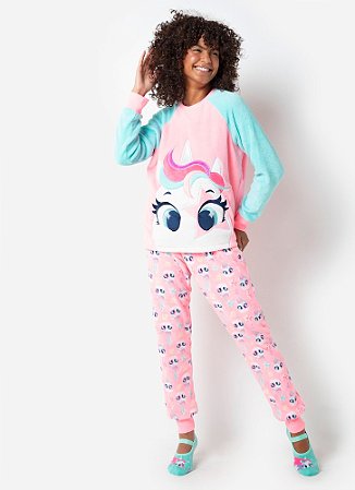 Pijama Soft Adulto Unicornio Music Rosa Puket | Inverno 2023 - Maria  Pirulita Nacionais e Importados