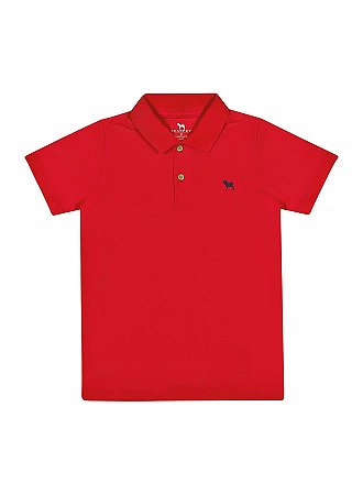 CAMISA POLO INFANTIL EM PIQUET VERMELHA CHARPEY