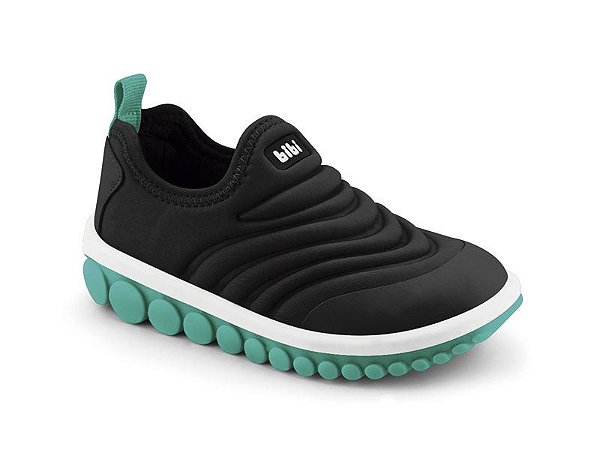TENIS INFANTIL ROLLER 2.0 TECIDO PRETO/SLIME BIBI