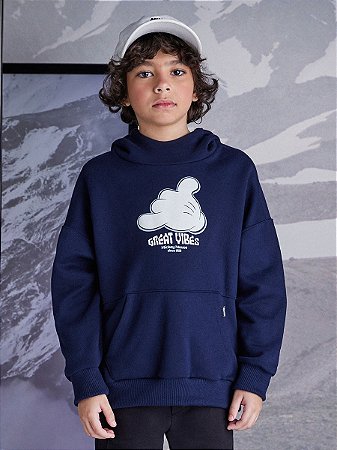 CASACO DE MOLETOM AZUL MARINHO MICKEY MOUSE YOUCCIE